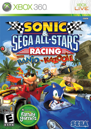 Sonic E Sega Racing Com Banjo-kazooie Xbox 360 Mídia Física