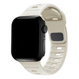 Correa / Pulsera Silicona Sport Compatible Con Apple Watch Color Crema 38 / 40 / 41 Mm