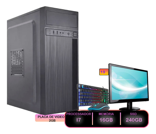 Pc Designer I7 16gb Ssd 240gb Monitor E Placa De Video 2gb