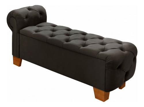 Recamier Báu Para Cama Casal Banco Divã 150 Cm Pés Madeira