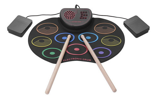 Juego De Batería Electrónica Portátil Usb Drum Pad Kit 9 Alm