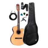 Violão Strinberg Sl200c Ns Flat Nylon Kit Capa Acessorios