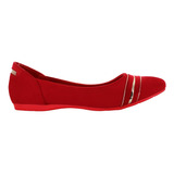 Clasben Balerina Moda Casual Fiesta Brillo Rojo Mujer 83713