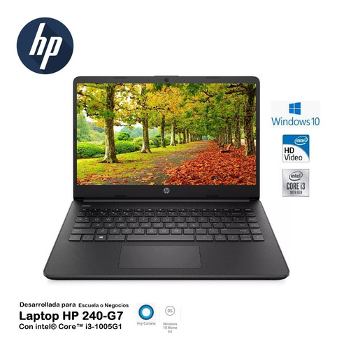 Laptop Hp Escolar 240-g7  Core I3-1005g1  4gb 500gb 14hd W10