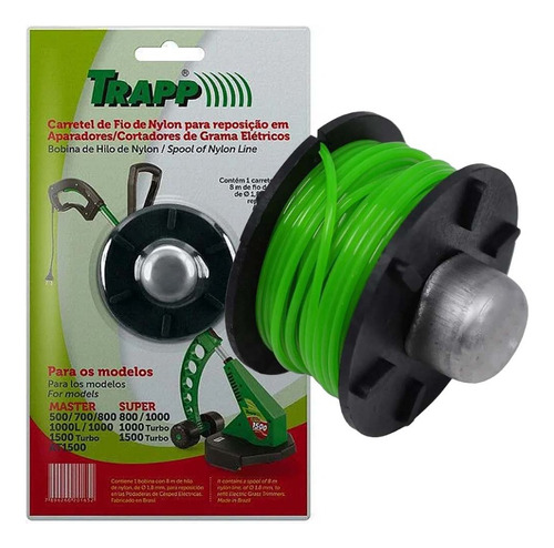 Refil Com Fio Nylon Cortador De Grama Trapp Master Turbo