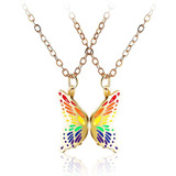 W Juego De 2 Piezas Collares Lindos De Mariposa Bff Collar