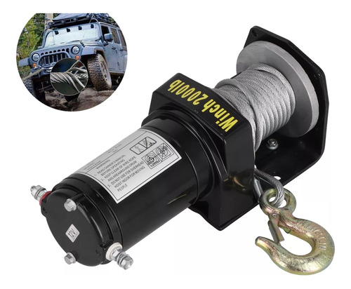 Winch Electrico 2000lb 6m Cable Jeep Wrangler Atv 12v Grúas