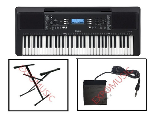 Combo Organeta Yamaha Psr-e 373 +ad + Base + Pedal Expomusic