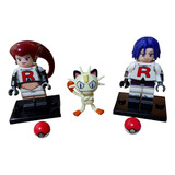 Minifiguras Lego Pokemon Jessie, James & Meowth 