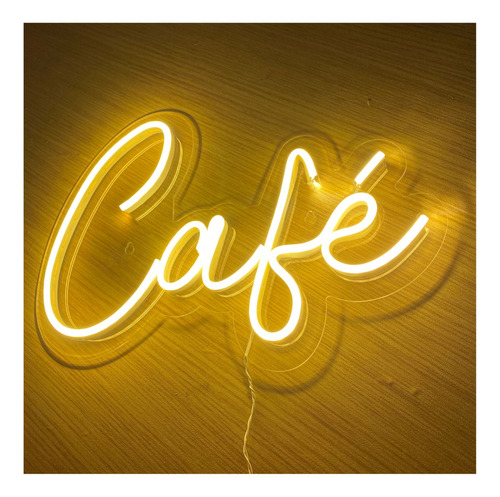 Painel Neon Led Café Escrita Letreiro Luminoso Coffe Frase