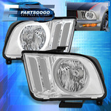 For 05-09 Ford Mustang Chrome Led Drl Halo Ring Headligh Aac