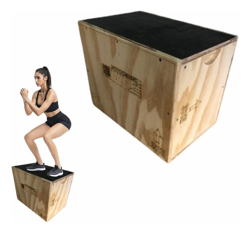 Caixote P/ Crossfit Salto Madeira 3 Em 1 Jump Box 35x45x30cm