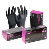 Guantes Nitrilo Tresor Negro Talla L Pack 10 Caja X 100 Uni