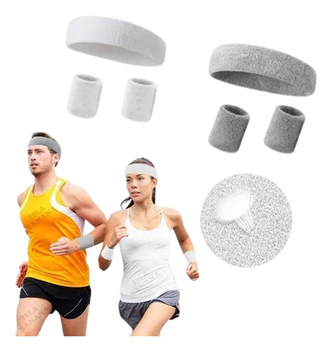 6pcs Banda Deportiva Cabeza Sudor Elástica Diadema Muñequera