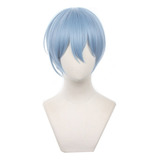 Blue Lock Hiori Yo Halloween Cosplay Peluca Pelo Azul 30cm