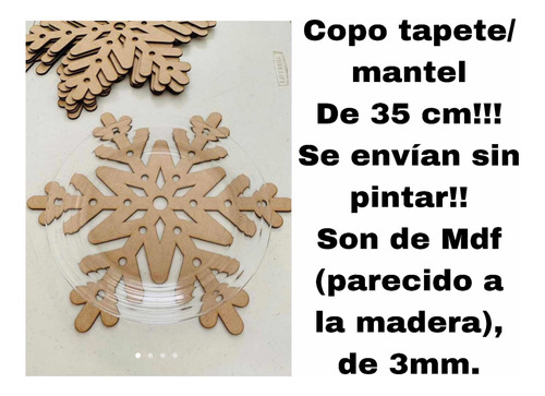 Copos De Nieve/decoración/mantel/navidad/mdf/10 Piezas!