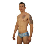 Sunga Boxer  Traje De Baño Masculino Malla Tricot Estampado