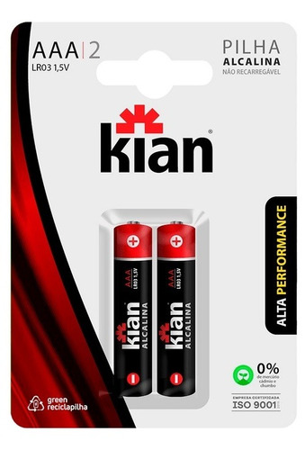 Kit 5 Blisters Com 2 Pilha Alcalina Aaa Palito Kian