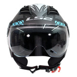 Casco Abierto Ls2 Airflow Ronnie  Matt Silver Blue Of562