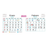 Calendario Bimestral 2023 Vectores Photoshop Ilustrator, Pdf