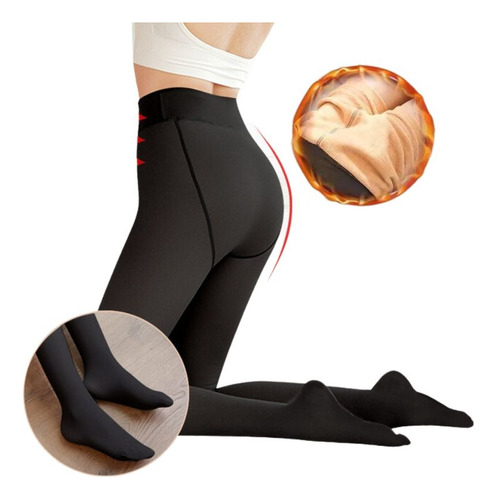 Calza Leggins Efecto Piel Polar Extra Grueso 280g -5 +12 ºc