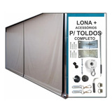 Toldo Retrátil Cortina Garagem 1,95 X 2,39 Lona + Kit Peças