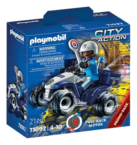 Playmobil 71092 City Action Cuatriciclo De Mujer Policia