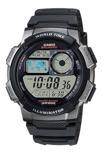 Reloj De Pulsera Casio Youth Series Ae-1000 W Black/silver