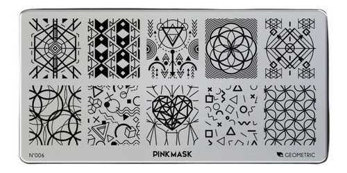 Placa Stamping Pink Mask #6 Geometric