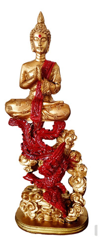 Buda Tibetano Com A Fênix Decor Enfeite 