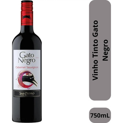 Vinho Chileno Tinto Cabernet Sauvignon 750ml Gato Negro | MercadoLivre