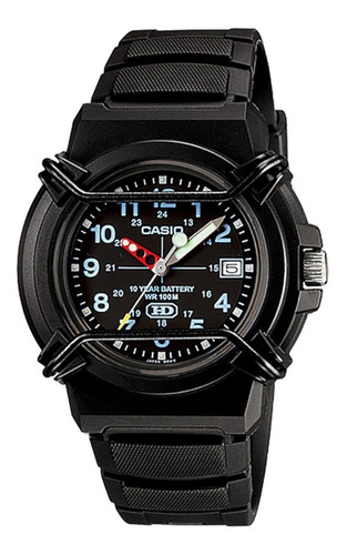 Reloj Hombre Casio Youth Hda-600b Fecha Sumergible Uso Rudo Color De La Correa Negro Color Del Bisel Negro Color Del Fondo Negro