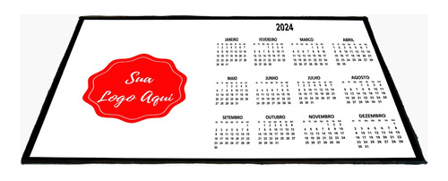 Mouse Pad Grande Calendário 2024 Com Sua Logo Empresa Marca