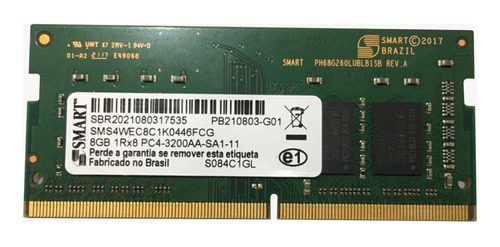 Memória Smart 8gb Ddr4 Notebook Lenovo Ideapad 320-15lkb 80y