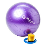 Bola Suiça Para Pilates Yoga Cor Roxa 65cm Anti Explosão 