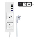 Zapatilla Prolongador 2 Enchufes 4 Usb Hub Alargue