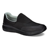 Sneaker Fiesta Pr94914u Negro Turista Horma Doble Ancho