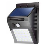 Panel Reflector Solar 30 Led Sensor Movimiento Ip65 Negro