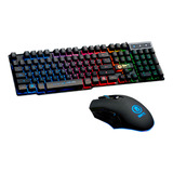 Kit De Teclado Y Mouse Gamer Bkt Bktmk85 Español De Color Negro