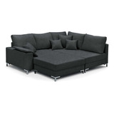 Sillon Esquinero Cama Cubo Chenille 2.30x1.60 + Puff