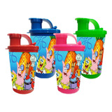 Vaso Pitillo Sorpresa Bob Esponja X 12 Termo Fiesta Infantil