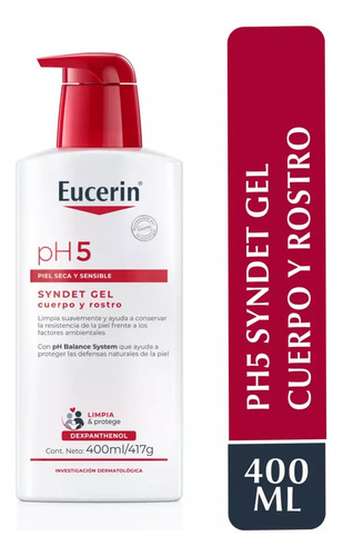 Jabón Syndet Gel | Rostro Y Cuerpo | Eucerin Ph5 | 400ml