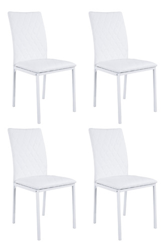 Silla Living Comedor Cocina Set X4 Tapizada Niviko Reforzada