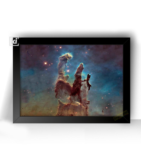 Quadro Nebulosa Os Pilares Da Criação Moldura A4 32cm