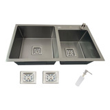 Cuba Gourmet Dupla Quadrada Aço Inox 304 Escovada 78x43cm