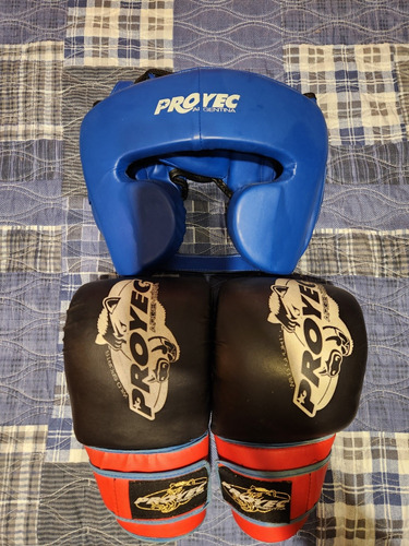 Set De Guantes Y Cabezal De Boxeo.