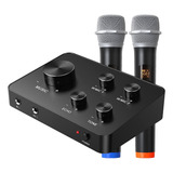 Sistema Karaoke 2 Micrófonos Con Mezclador Smart Tv Hdmi Aux