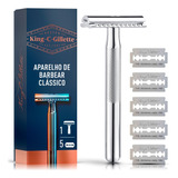 King C. Gillette Aparelho De Barbear Clássico + 5 Lâminas