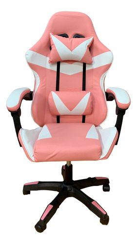 Cadeira De Escritorio Gamer Rosa Preto Branco Confortavel