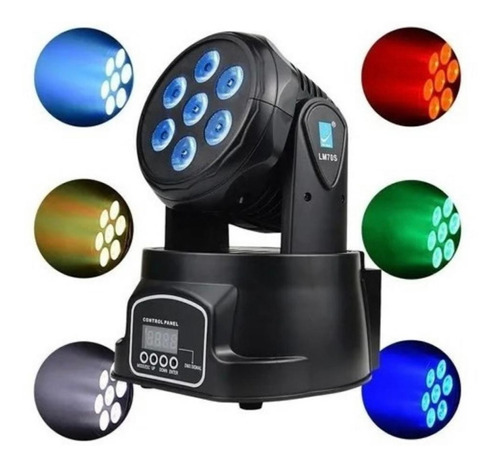 Cabezal Movil 7 Led X 12w Rgbw Robotico Dmx 13 Canales Dj